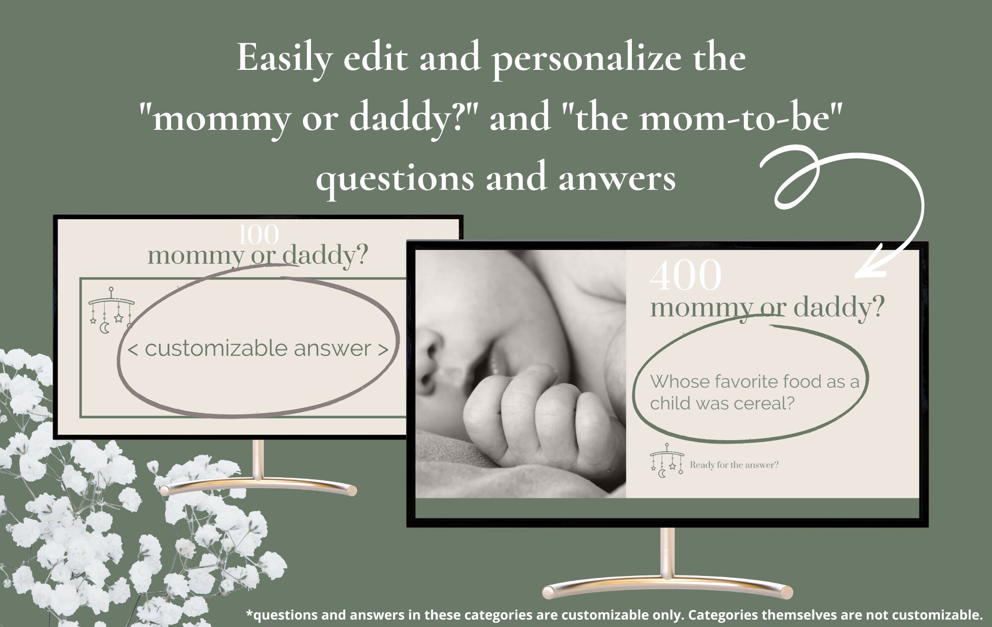 Baby Shower Jeopardy Baby Shower Game Digital Download Customizable Baby Shower Jeopardy