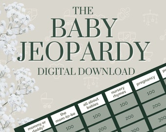 Baby Shower Jeopardy | Baby Shower Game | Digital Download | Customizable Baby Shower Jeopardy | Customizable Baby Shower Game | Shower Game
