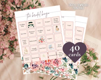 Bridal Shower Bingo Game | Wedding Shower (Printable)