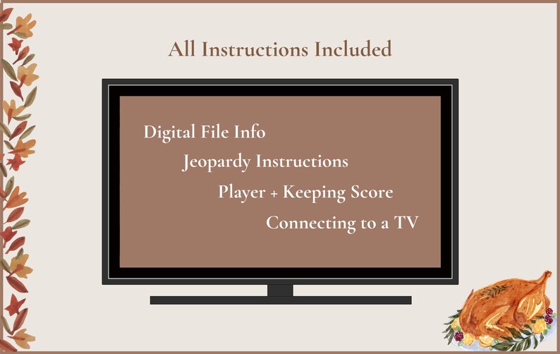 Thanksgiving Jeopardy Jeopardy Digital Download Thanksgiving Party