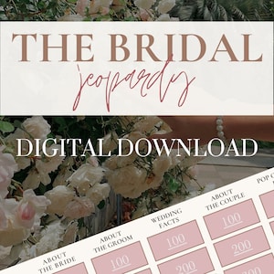 The Bridal Jeopardy | Bridal Shower Game | Digital Download! | Customizable Bridal Jeopardy | Wedding Shower Game | Bachelorette Party Game