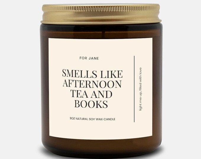 Book Lover Candle Afternoon Tea Candle Book Candle Literary Candle