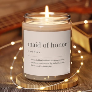 Maid of Honor candle Maid of Honor definition candle label maid of honor gift sister candle maid of honor candle favors bridesmaid proposal
