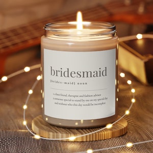 Bridesmaid Definition Candle Bridesmaid Candle Personalized Bridesmaid Proposal Gift bridesmaid candle favors bridesmaid proposal box items