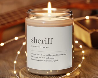 Personalized Sheriff Retirement Candle Gift for Sheriff Retiring cop retirement gift police retirement gift deputy sheriff gifts for him