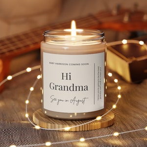 Personalized Grandma Pregnancy Announcement Candle Grandma To Be Gift Pregnancy Announcement Candle to Grandma Baby Reveal to be grandma