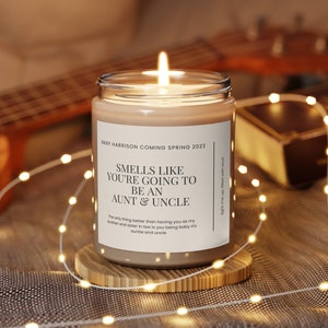 Pregnancy Announcement for Aunt and Uncle Personalized Candle Going To Be An Aunt Candle Pregnancy Reveal to brother Becoming an Aunt Gift