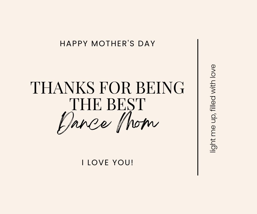 Dance Mom Gift for Dance Mom Mother's Day Gift Custom Soy Wax No