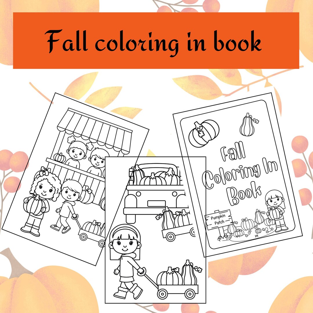 Printable Fall Harvest Coloring Book for Elementary Students Etsy