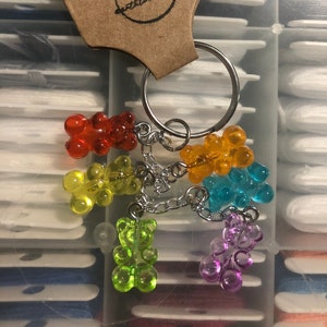 rainbow gummy bear keychain