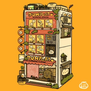 Dump Cat | Original, Food Art, Home and Kitchen Decor, Cafe Wall Art, Digital Print