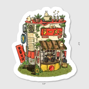 Cup Ramen Stall Sticker  | Funny Decals, Laptop Stickers, Vinyl Stickers , waterproof sticker,