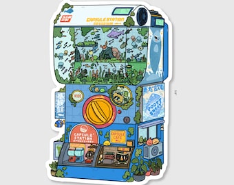 Capsule Station Sticker | Funny Decals, Laptop Stickers, Vinyl Stickers , waterproof sticker,