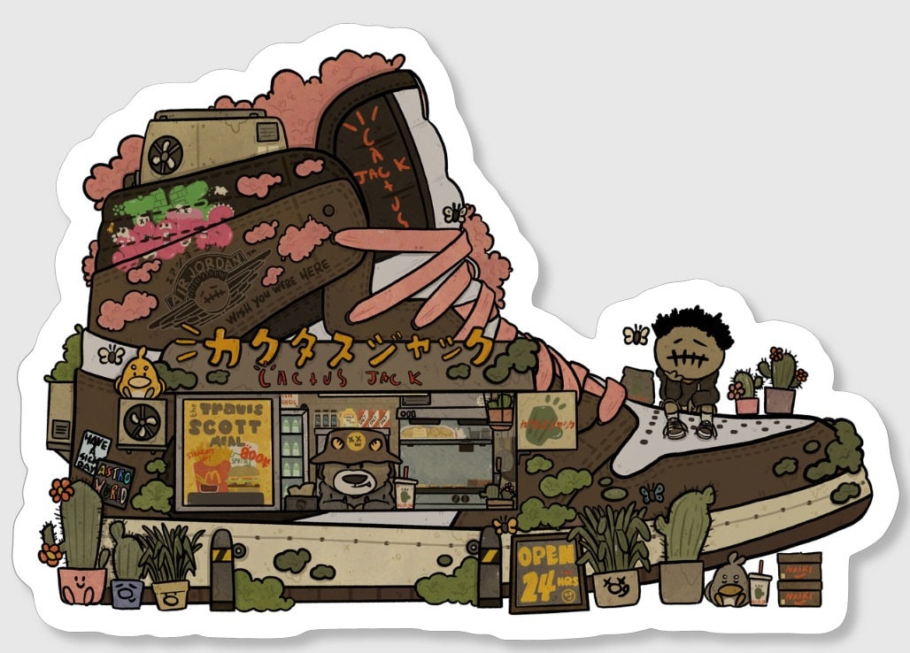 Cactus Jack Shoe Store Sticker Etsy