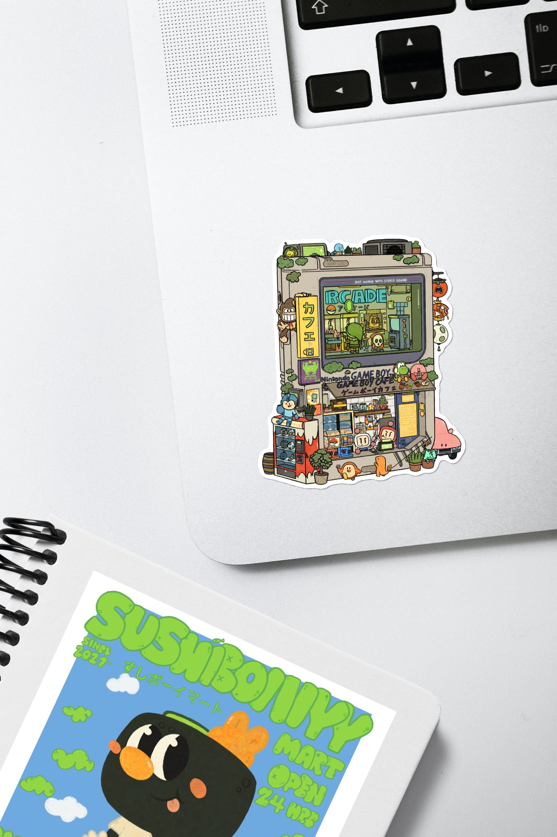 Gameboy Logo Sticker Gameboy Arcade Sticker | Funny Decals, Laptop Stickers, Vinyl Stickers ...
