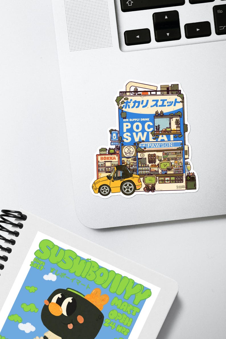 Pocari Sticker Pocari Pawson Vinyl Sticker | Waterproof | Funny Decals, Laptop ...