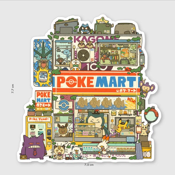 PokeMart Konbini | Vinylsticker: