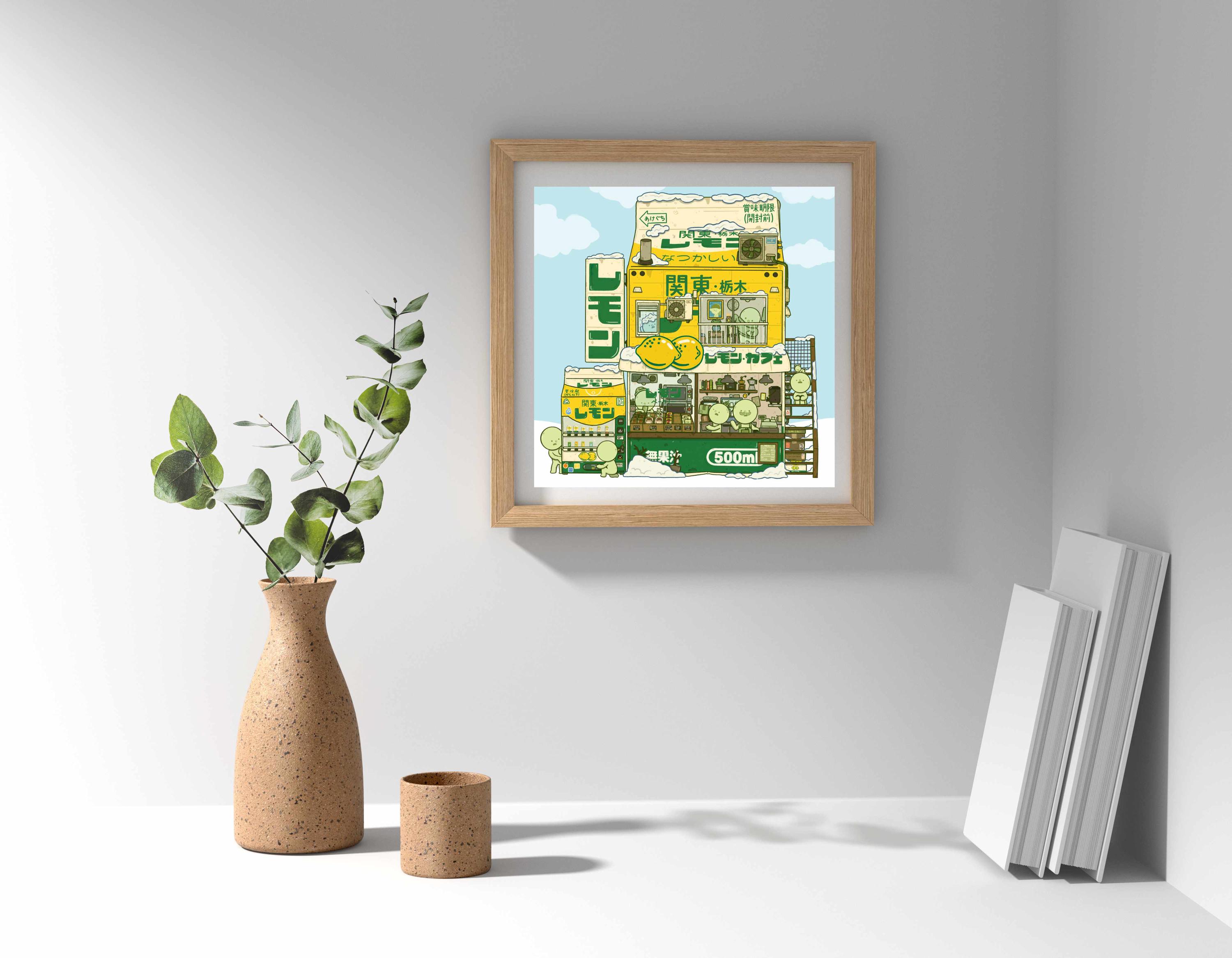 Smiski Cafe | Art Print, Wall Art, 8x8 Print, 11x11 Print, Trendy