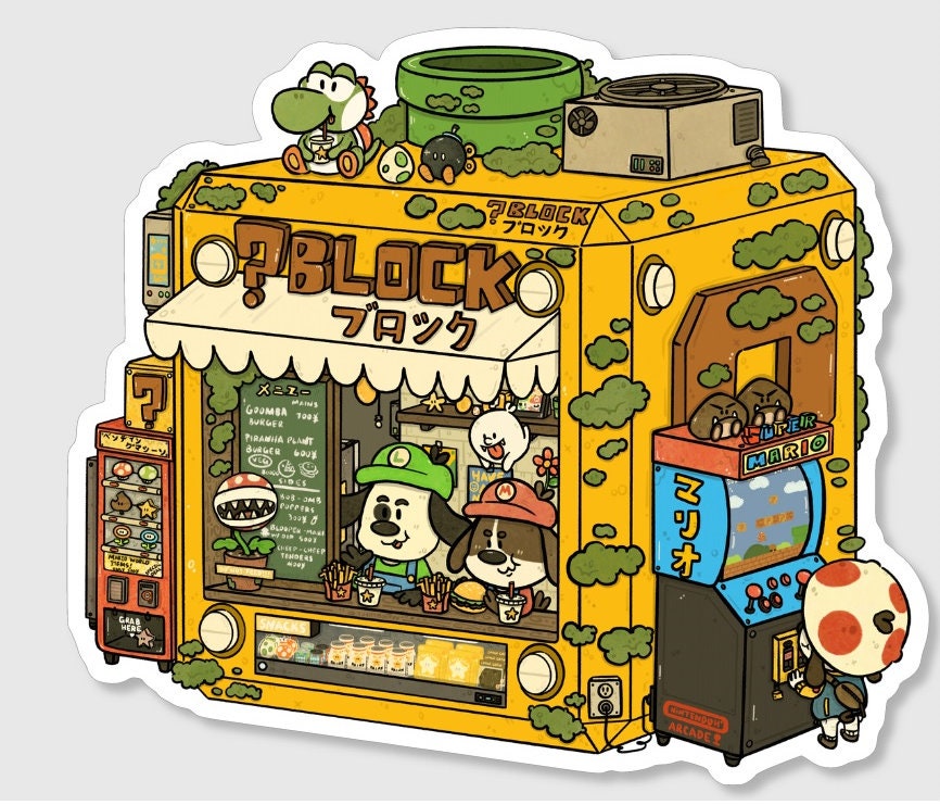 Mario question block decal - Etsy 日本