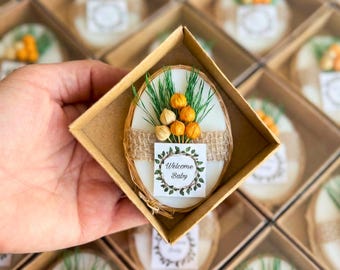 Welcome Baby Soap Favors, Organic Lavender, Dried Flower, Guest Gifts