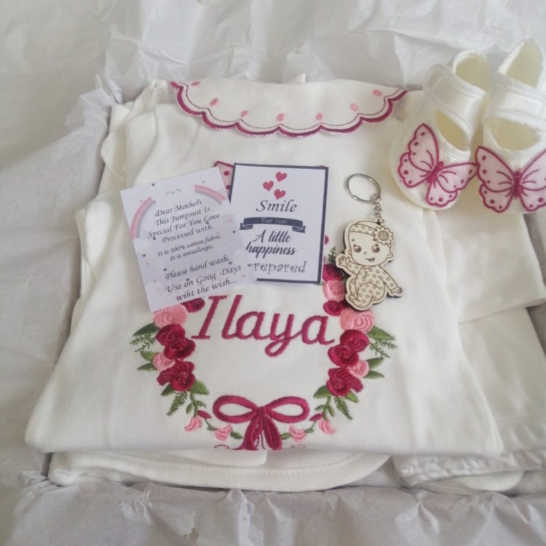 Customized Coming Home Outfit Clothing Sets with Embroidery Personalized Custom Name for Newborn Princess Baby Girl 11 Pieces image 9