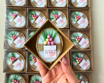 Personalized Baby Shower Soap Favors: Handmade Floral Guest Soaps