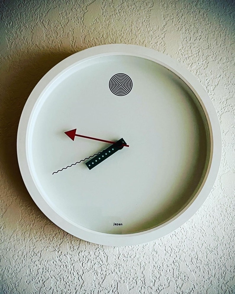 Shohei Mihara Mid 80s Post Modern Memphis Wall Clock for Wakita of Japan image 1