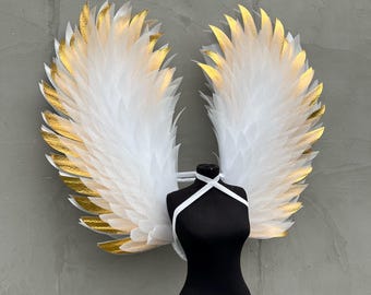 ◇2000Archives◇ ANGEL WING MUFFLER BEIGE Unfinished Wood Angel Wings Shape - Craft - up to 46