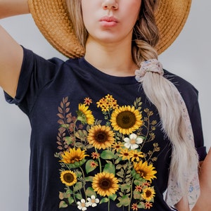 Sunflower Shirt, Retro Sunflower, Flower Gift, Sunflower Gift, Flower Lover Gift, Sunflower Lover