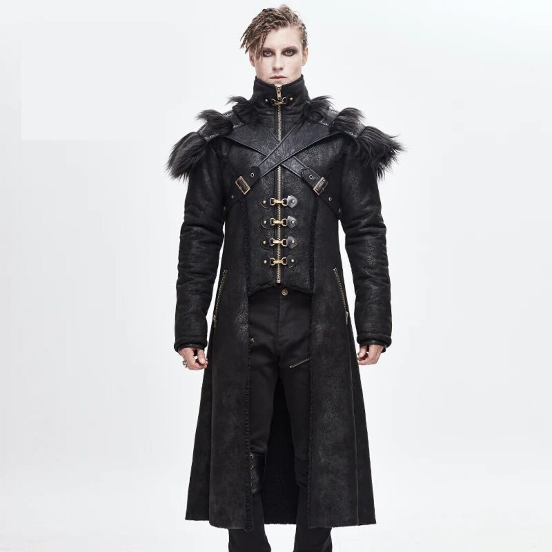 The Emperor Long Coat, Handmade Gorgeous Gentlemen Black Gothic Coat ...