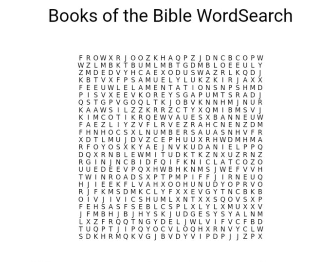 Books of the Bible Word Search Puzzle (digital Download) Etsy