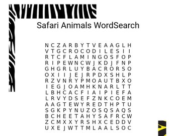 Safari Animals Word Search Puzzle (Digital Download)