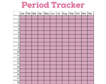 Period Tracker, Menstrual Cycle Tracker, instant, printable, Digital Download
