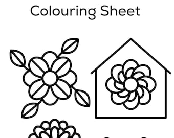 Flowers Colouring Sheet Printable Digital Download