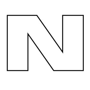 Capital Letter N, Upper Case, Template, Colouring Sheet, Instant, Printable, Digital Download