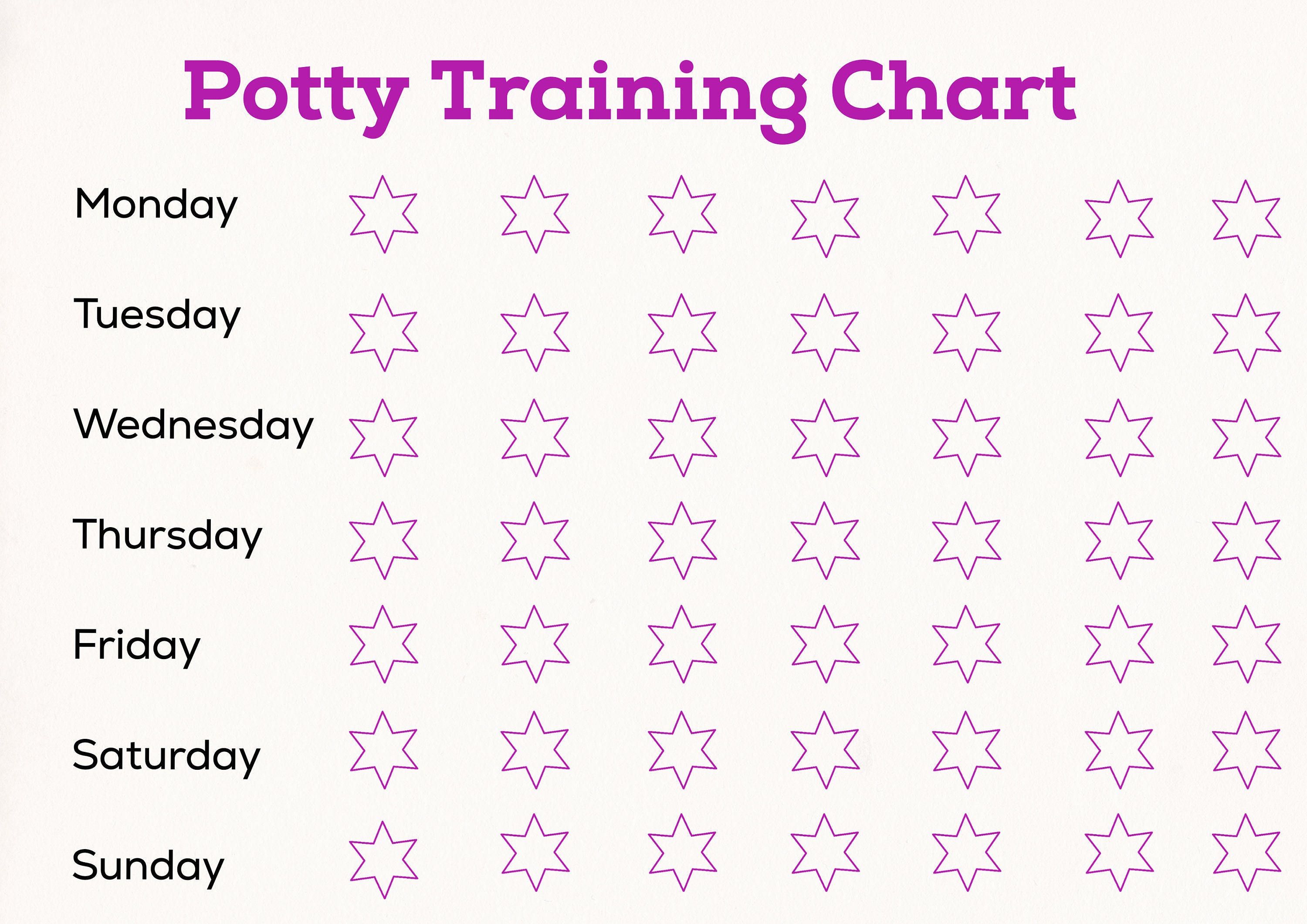 Potty Training Chart, Blue, Pink, Instant, Printable, Digital Download ...