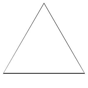 Puede incluir: Una forma simple de triángulo negro.