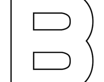 Letter B Upper Case Template, Alphabet, Learning, School, Printable Instant Digital Download