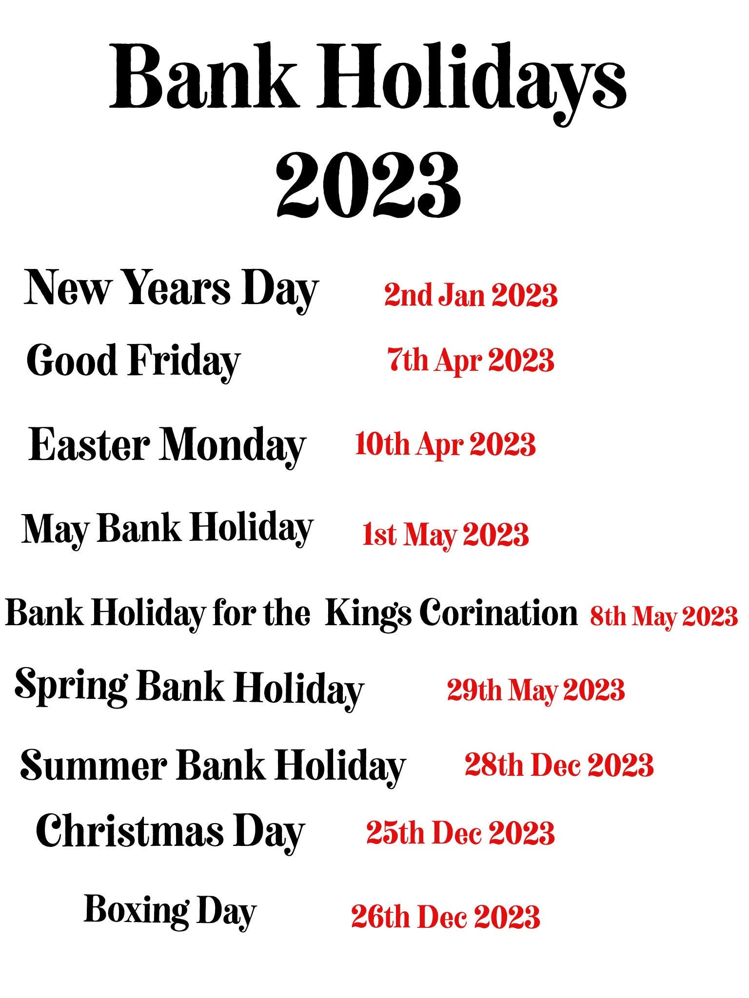 Bank Holiday Dates 2025 Jamie Maddox