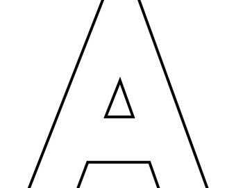 Letter A Upper Case Alphabet template,Wall Art, Learning, Printable Digital Download