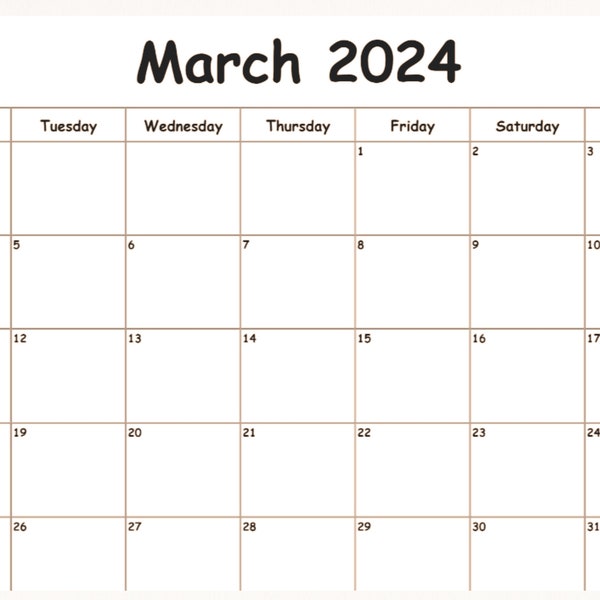 MARCH 2024 CALENDAR - Etsy