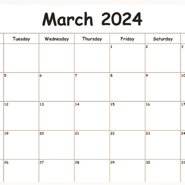 MARCH 2024 CALENDAR - Etsy