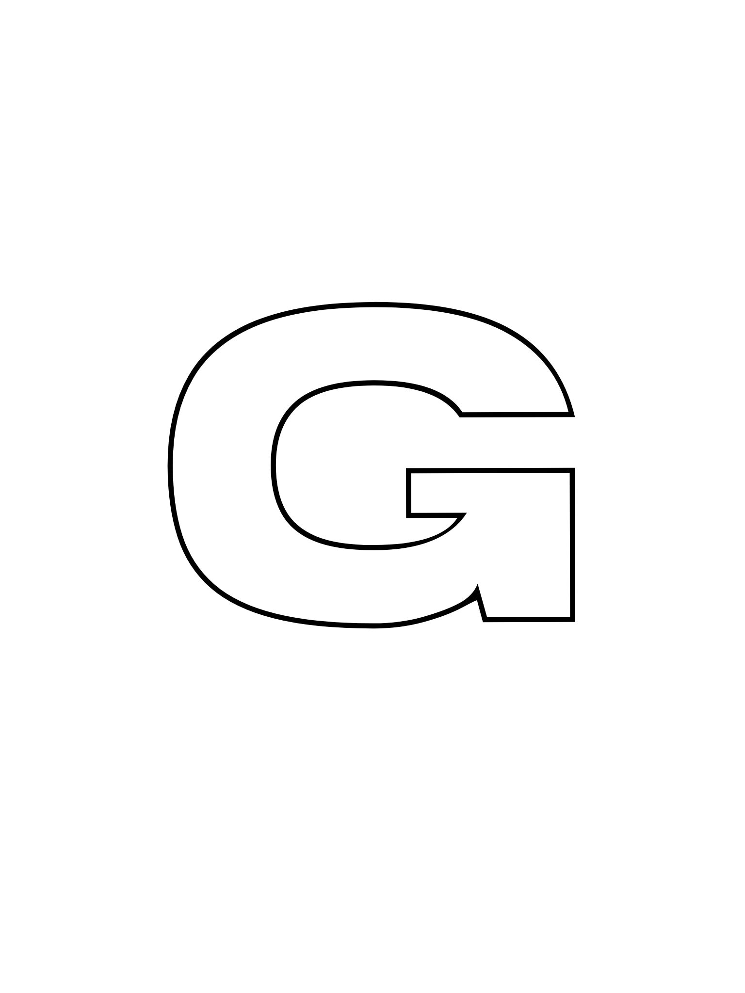 Capital Letter G, upper case, template, arts and crafts, kids activity instant printable digital Download