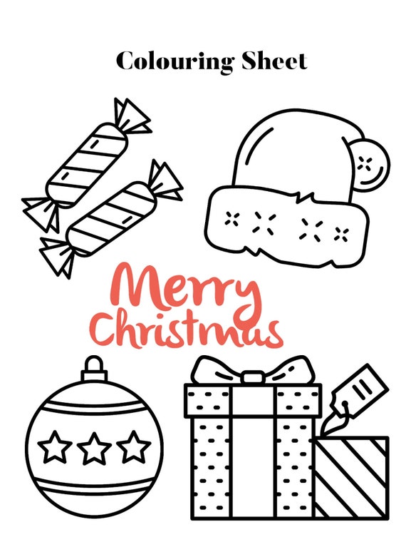 Christmas Colouring Sheet Printable Digital Download - Etsy