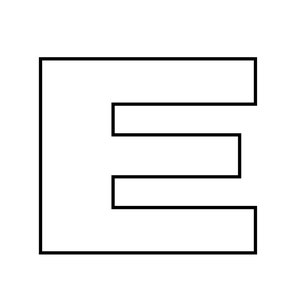 Capital Letter E Template, Stencil, Colouring Sheet, Instant, Printable, Digital Download