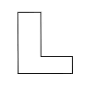 Letra mayúscula L, L mayúscula, Plantilla, Hoja para colorear, Instantáneo, Imprimible, Descarga digital
