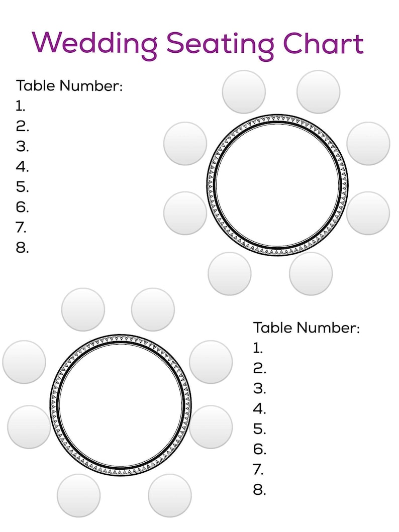 Wedding Seating Chart, Printable, Wedding Planning, Wedding Planner
