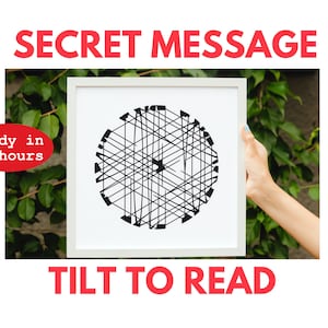 CUSTOM Secret message, Custom Gift, Digital SVG print, Unique romantic gift, Tilt to read