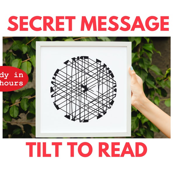 CUSTOM Secret message, Custom Gift, Digital SVG print, Unique romantic gift, Tilt to read