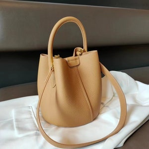 Leather Bucket Bagpersonalized Handbagleather Ladies - Etsy